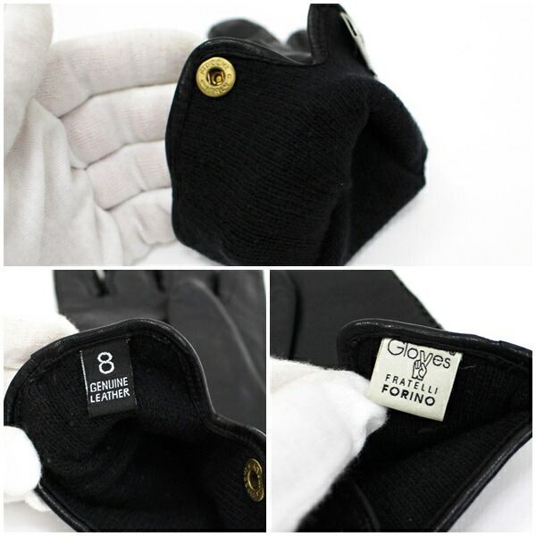 グローブス 手袋 グローブ ブラック レザー サイズ 8 中古 Aランク Gloves FRATELLI_画像3
