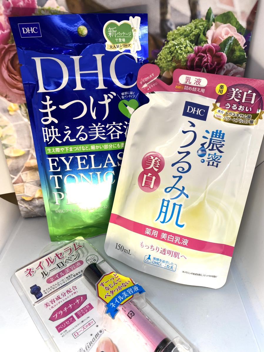 Sale! DHC eyelashes tonic pen & milky lotion & nails Sera m Roo ro pen 3 point set 