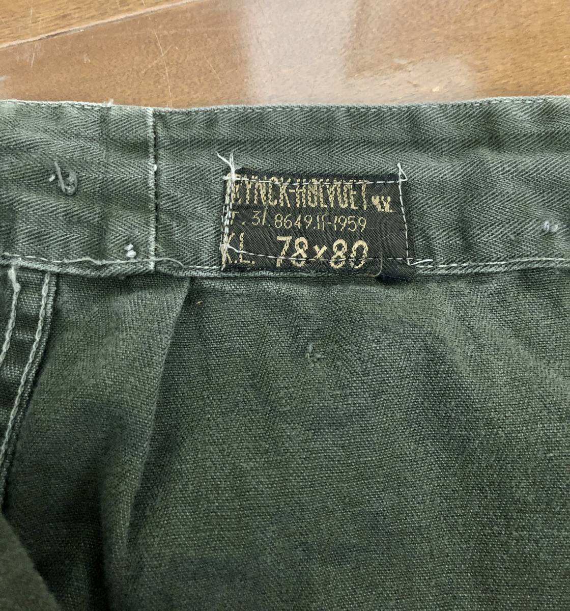 1959年 ビンテージ 黒タグ オランダ軍 ミリタリー カーゴパンツ 1959年 ビンテージ 黒タグ オランダ軍 ミリタリー カーゴパンツ