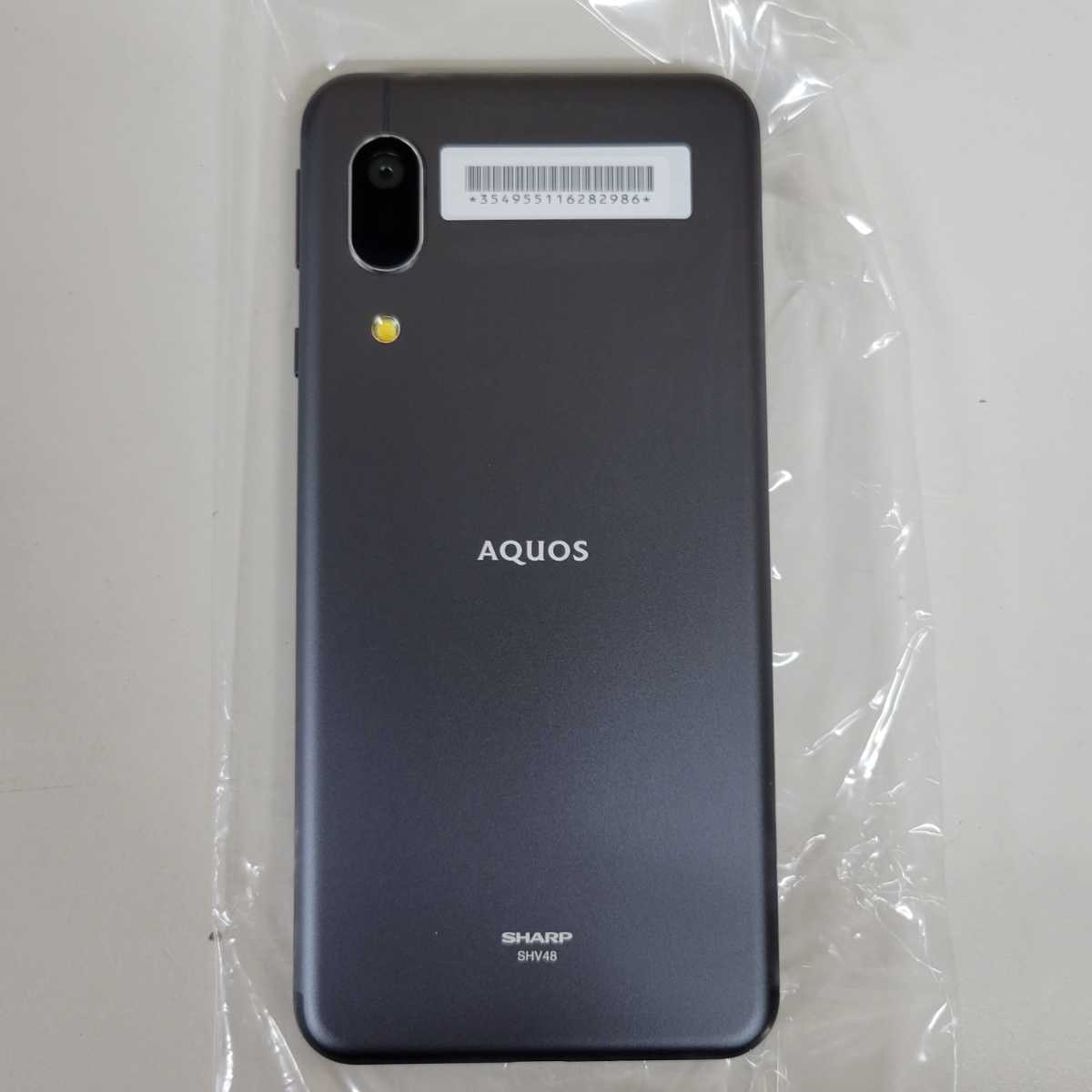 1円~ 品 SHARP AQUOS sense3 basic SHV48 BLACK ブラック Android 