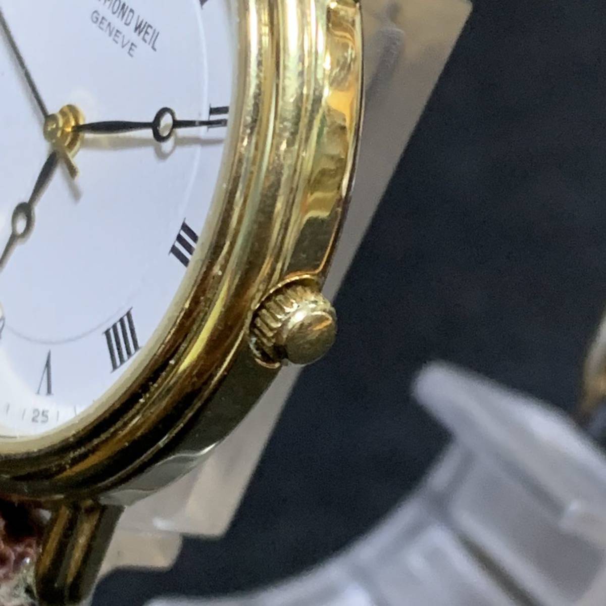 1円~【電池交換済み】RAYMOND WEIL レイモンドウィル GENEVE ジュネーブ 5532 メンズ腕時計 クォーツ QZ デイト ローマン ホワイト文字盤