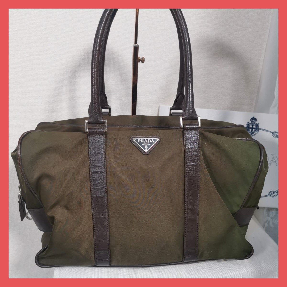 正規品】プラダPRADA 肩掛けトートバッグ ボストンバッグ イタリア製