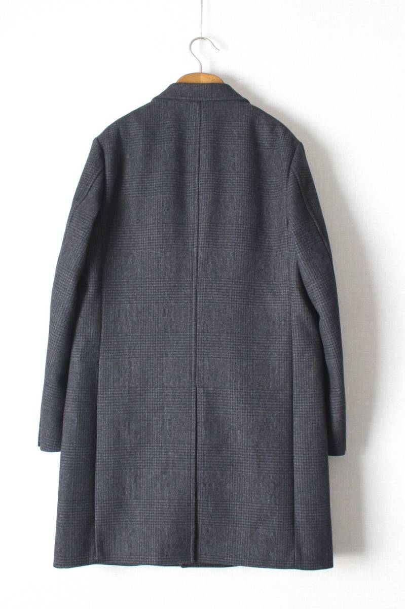 【 GLR ユナイテッドアローズ 】グレンチェック Merino Superfine 120s' メルトンウール チェスターコート M 3225-139-0903 定価\26,400_画像10