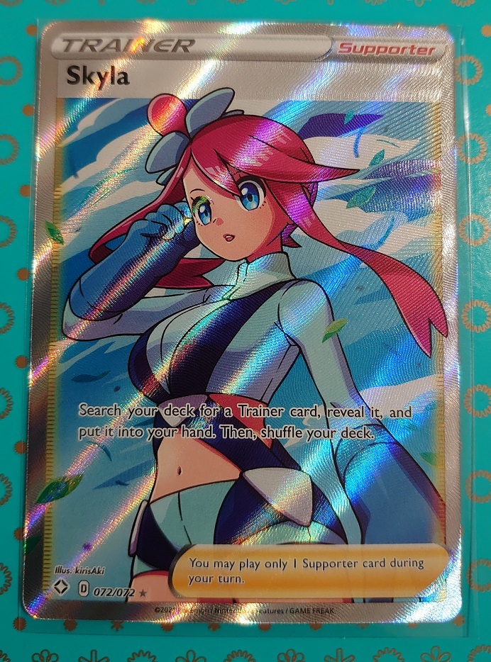 白 フリル付 海外版ポケモンカードゲーム フウロ 072/072 ポケカ
