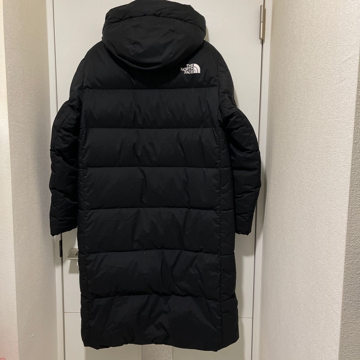 ノースフェイスダウンロングコートフード付 黒XL メンズファッション