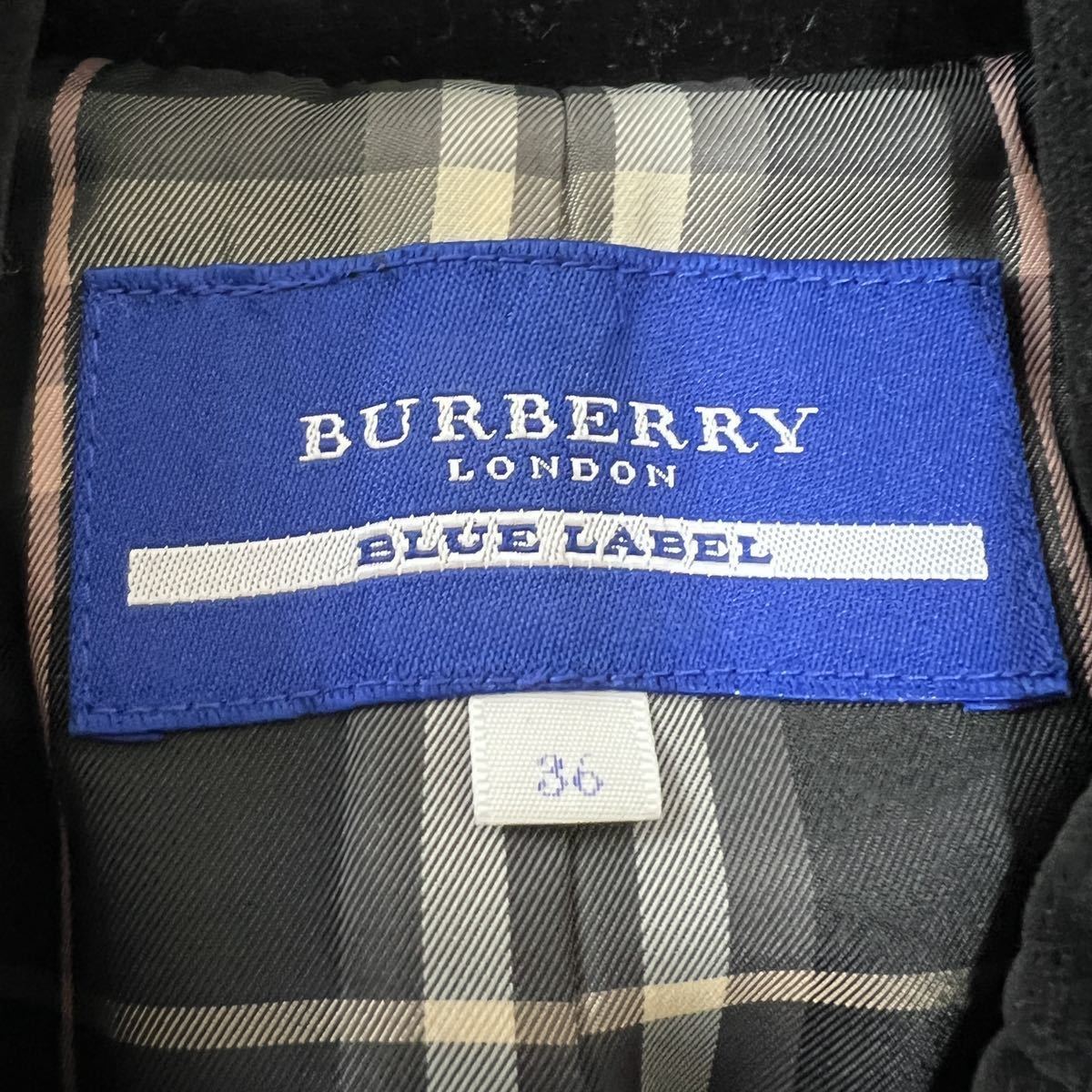 バーバリー　 Burberry BLUE LABEL バーバリーブルーレーベル ダブルジャケット　ジャケット　ショートコート 裏地チェック