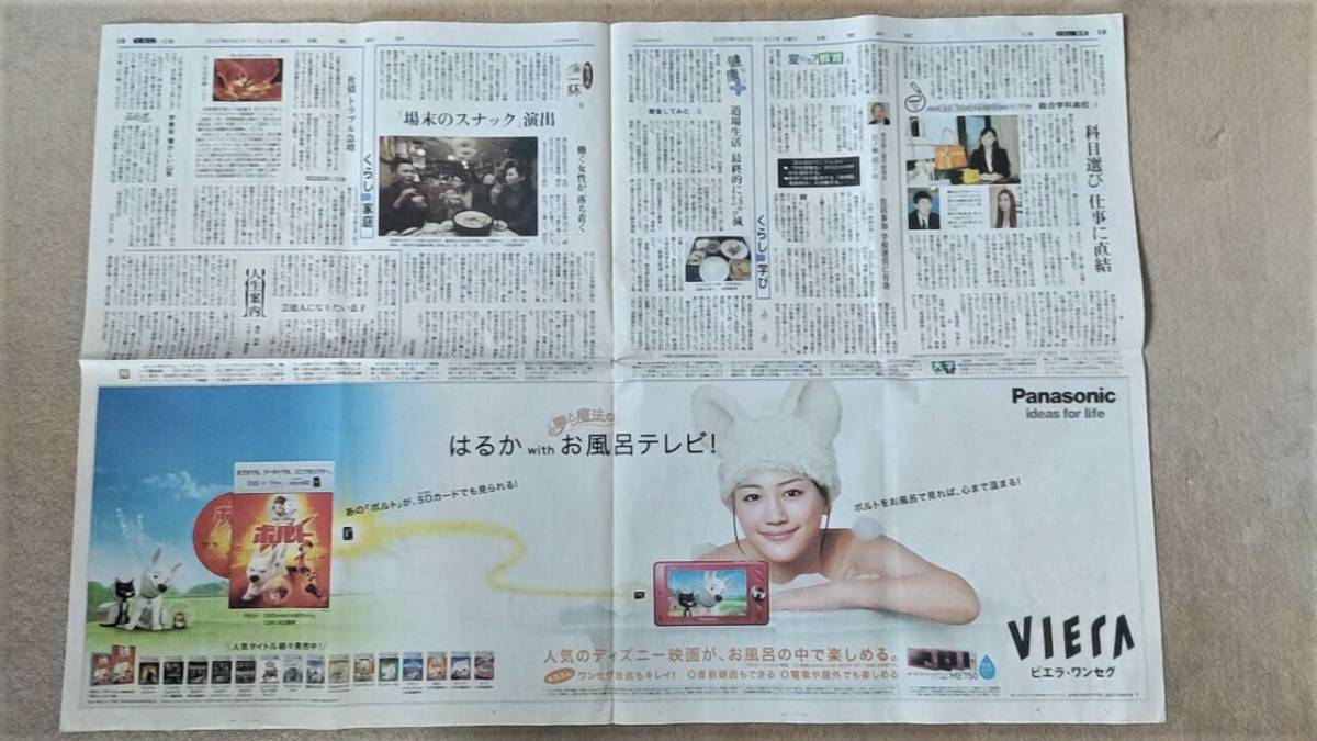 ◆綾瀬はるか「Panasonic」　新聞カラー見開き広告　２００９年◆　_画像1