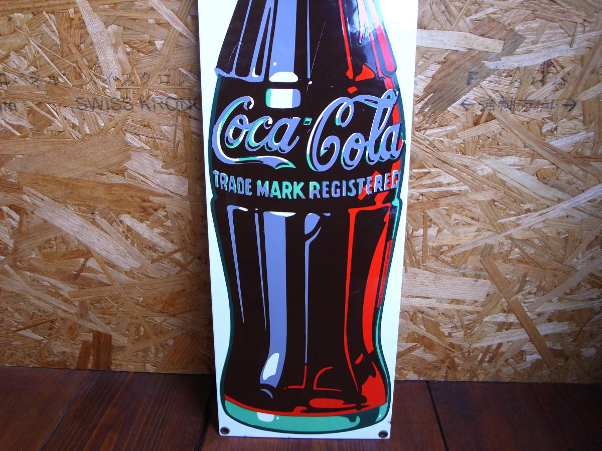 ★ ＵＳＡ　ビンテージ　オリジナル　 コレクティブル　 Vintage Coca Cola Sign Bottle 1989 soda pop bar metal SIGN 美品　★_画像4