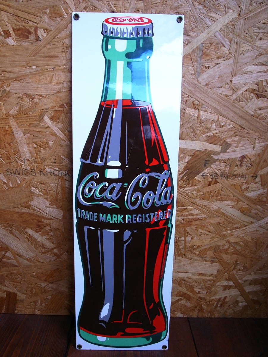★ ＵＳＡ　ビンテージ　オリジナル　 コレクティブル　 Vintage Coca Cola Sign Bottle 1989 soda pop bar metal SIGN 美品　★_画像1