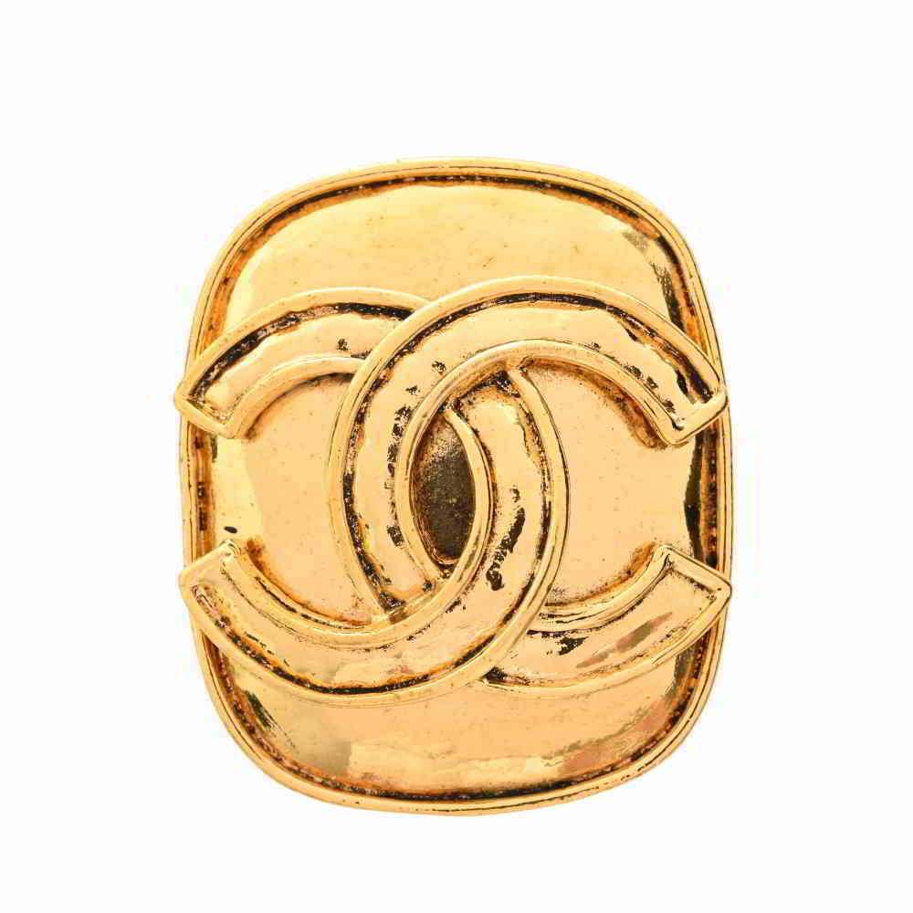 CHANEL シャネル ココマーク スクエア ブローチ ゴールド メタル by