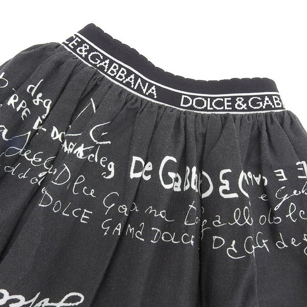 【中古】 DOLCE & GABBANA ドルチェ&ガッバーナ コットン ロゴ キッズ スカート 3 ホワイト/ブラック gy_ドルチェ&ガッバーナボトムス