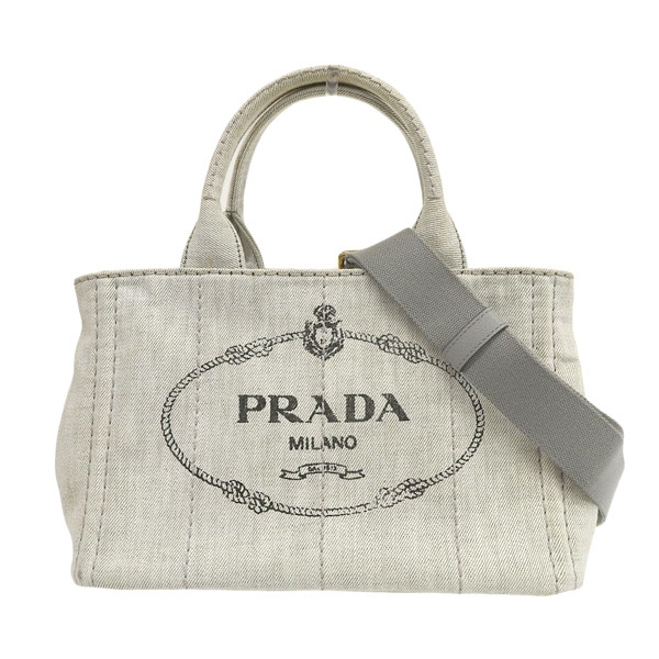 PRADA プラダ デニム カナパ 2WAY トートバッグ グレー gy begnins.ch