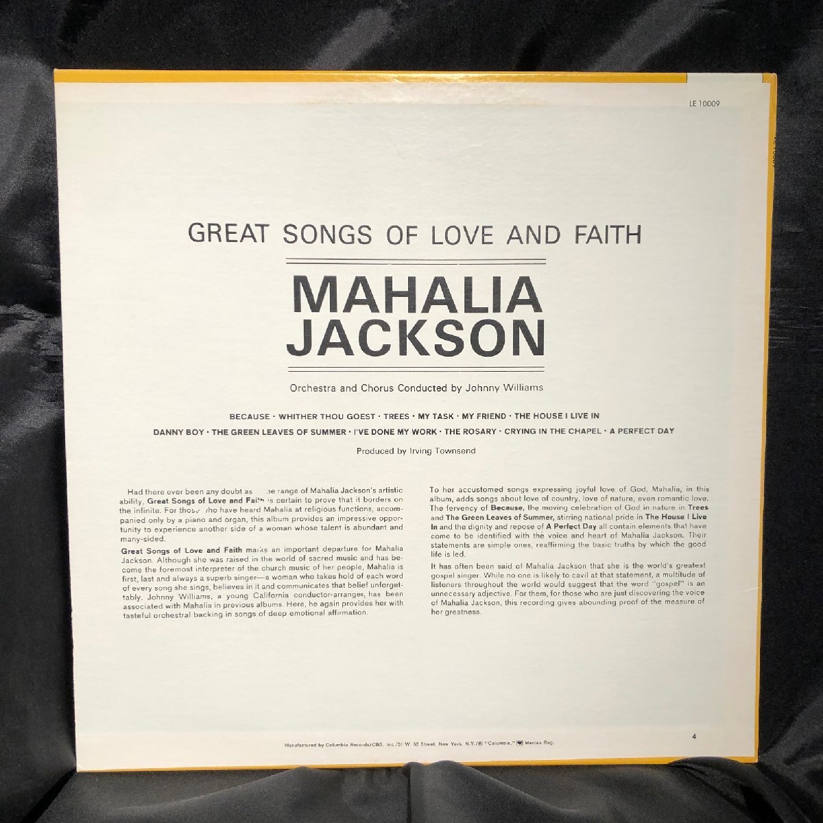 Mahalia Jackson / Great Songs Of Love And Faith LP Columbia Limited Edition_画像2