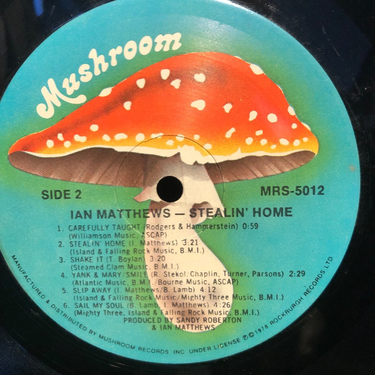 Ian Matthews / Stealin' Home LP Mushroom Records_画像5