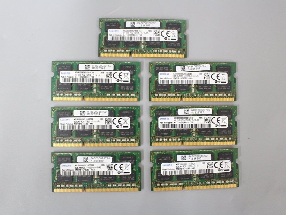 ●即決 SAMSUNG■PC3L-12800S DDR3L-1600★ ノートブック用メモリ 8GB×7枚　動作確認済み　■274