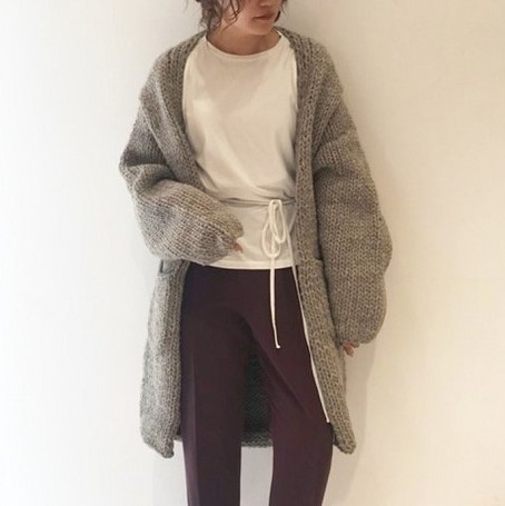 新品 定価2万5920円 TODAYFUL トゥデイフル　ペルー製 Handknit Long Cardigan ハンドニット ロング カーディガン　F　管理番号F370Q825