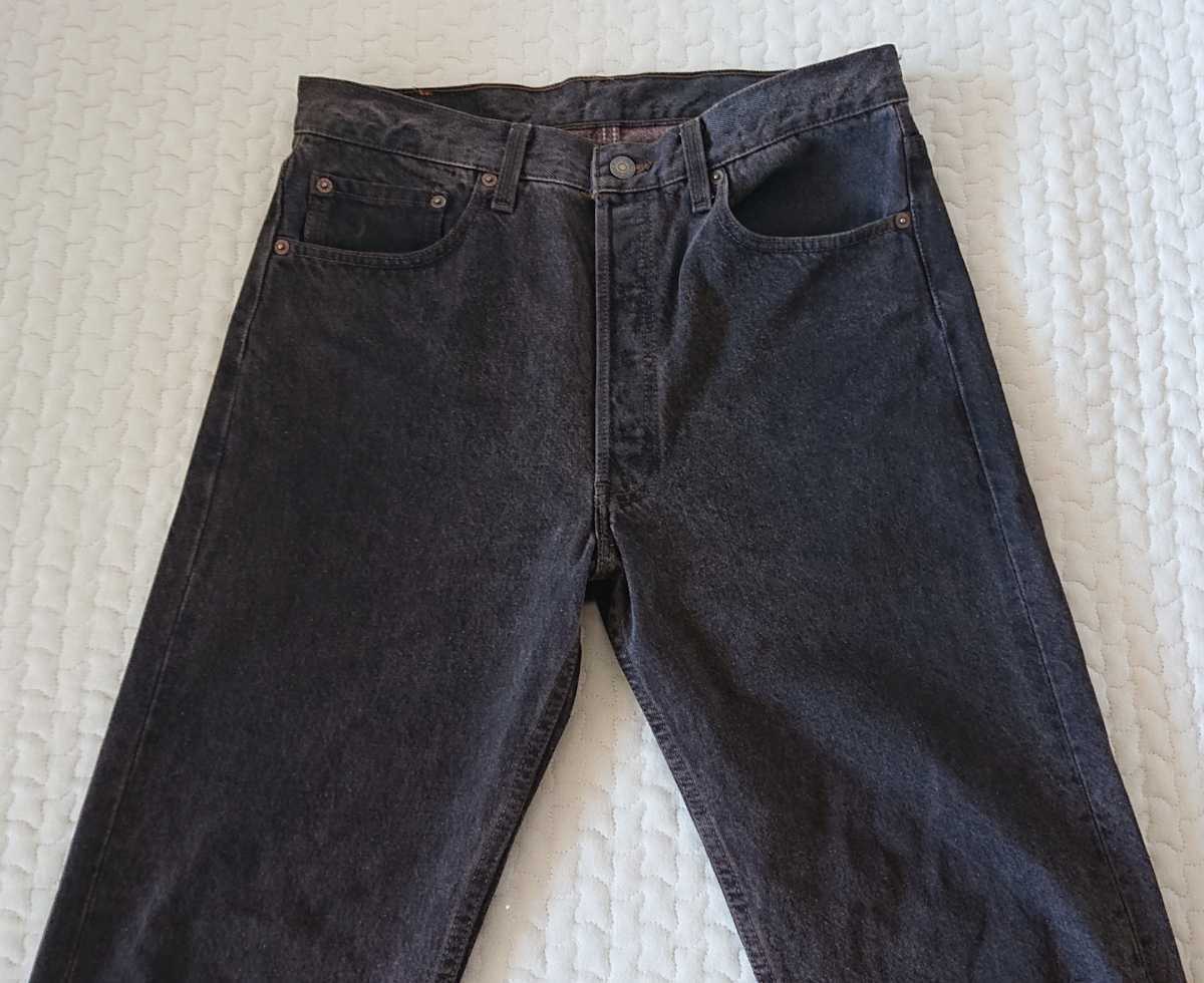 LEVIS リーバイス 501 ブラウンブラック ボタン 紙パッチ アメリカ製 送料520円 w33 83cm 90年代 ジェットブラック Levi's USA アメカジ