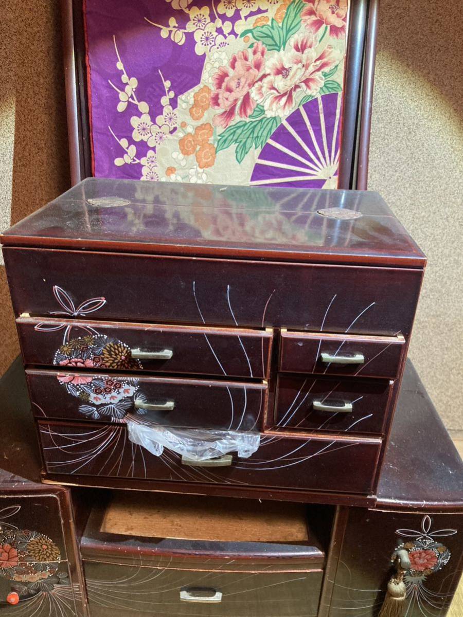 昭和レトロ 鏡台 ドレッサー 裁縫箱の画像2
