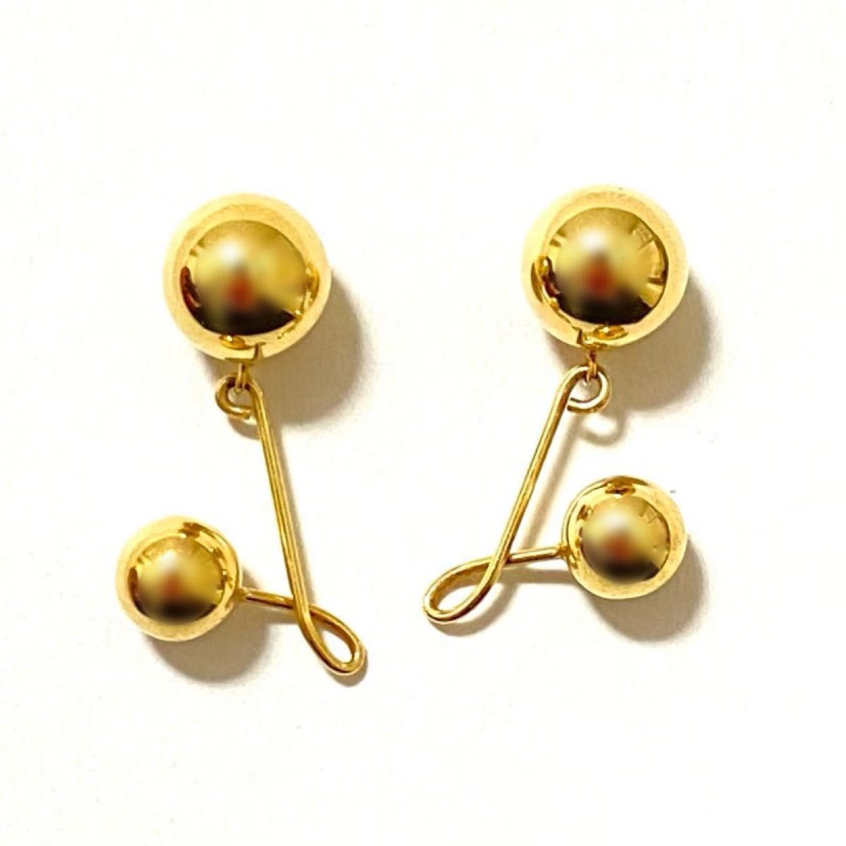 ⭐️K18 ミラーボールピアス リングピアス-