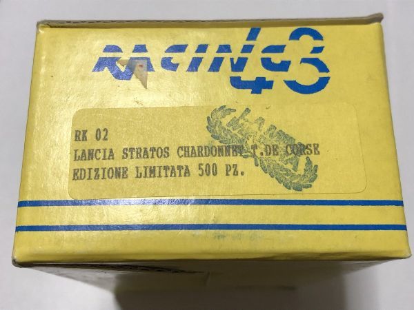 レーシング43/RACING43 1/43 ランチアストラトス シャルドネ T.DE 500個限定 RK02 メタルキット/管KT01