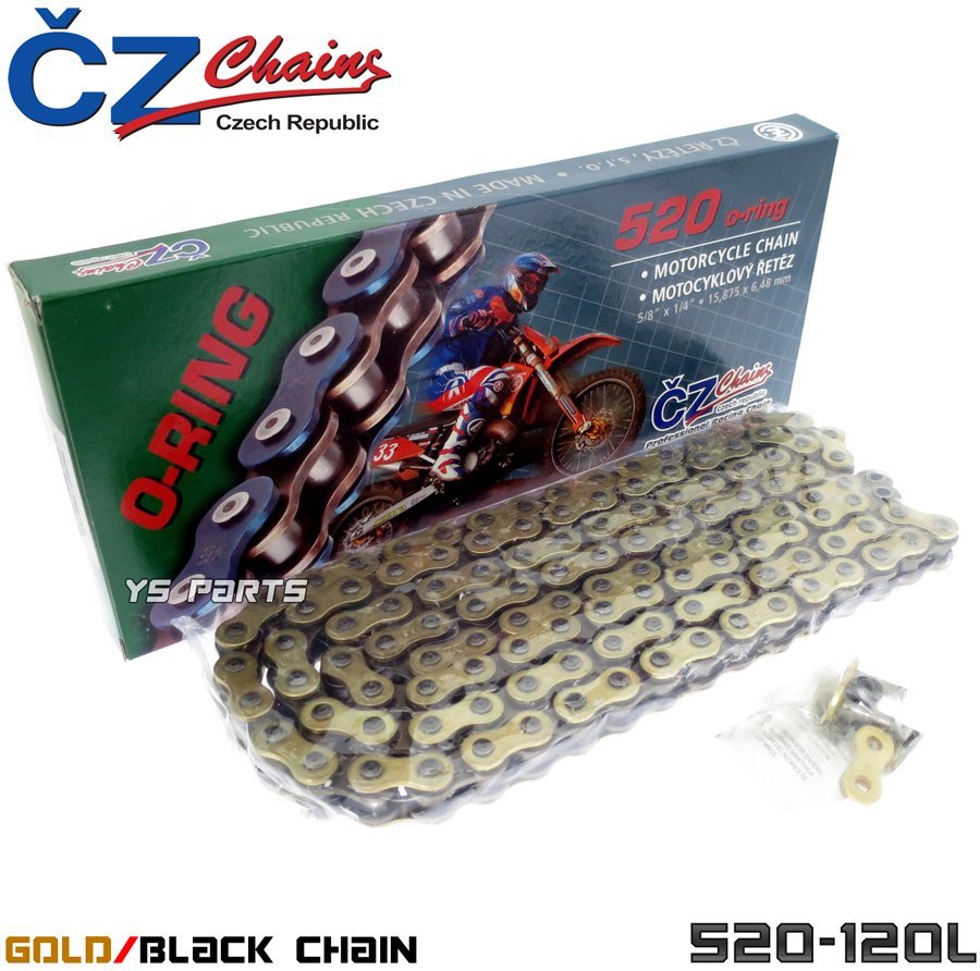 [ regular goods ]CZ O-ring gold chain 520-120L Eliminator 250/ Estrella / Estrella /GPX250R/KR250/KL250R/KLE250/KLR250/KLX250