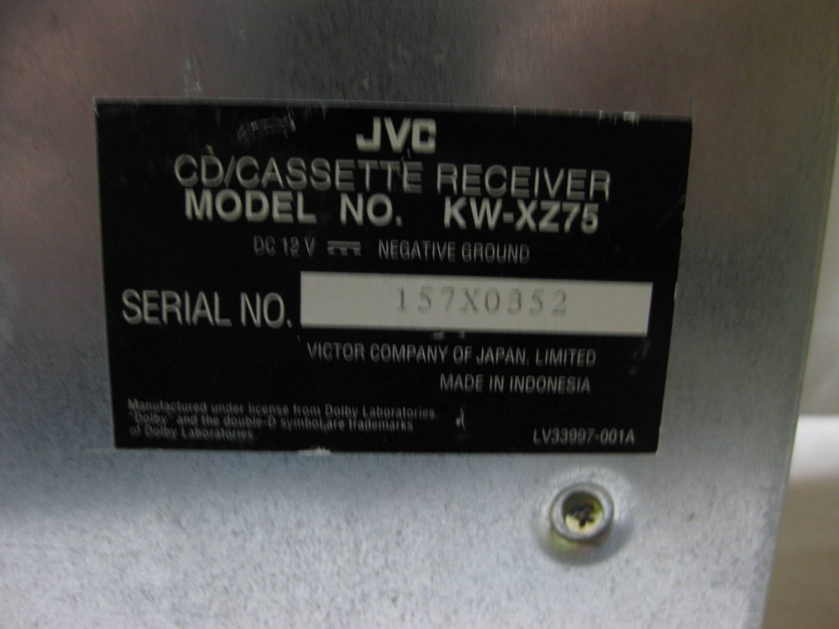 K-1441 JVC Victor KW-XZ75 передний AUX 2D размер CD& кассетная дека неисправность товар 