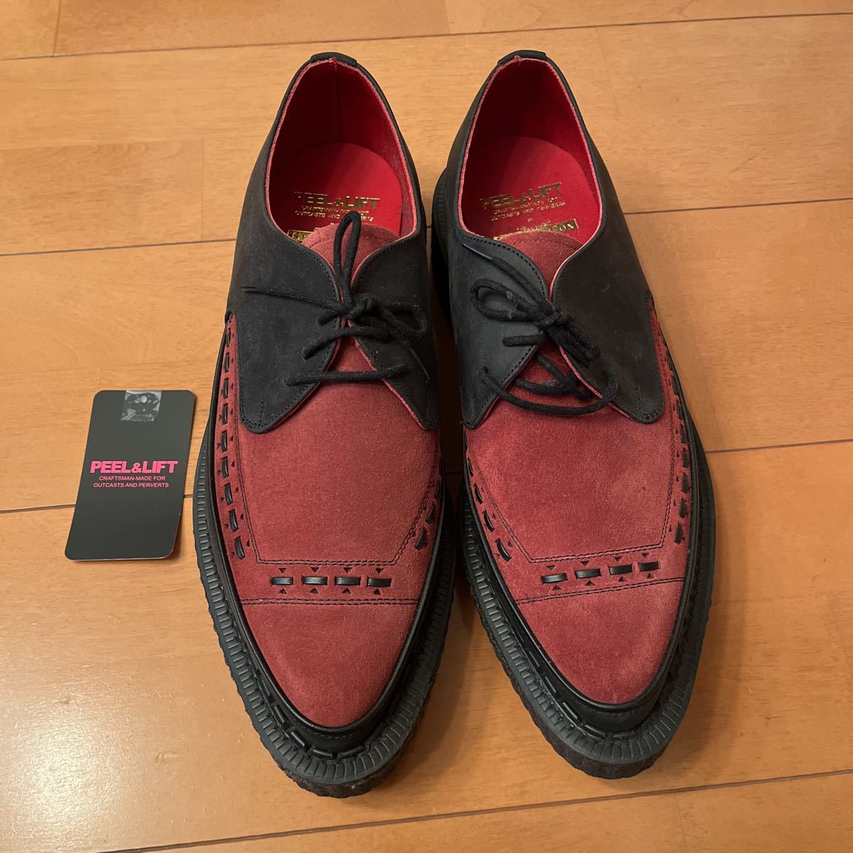 【保存版】 PEEL&LIFT 未使用 UK9新品 size black×red creeper-BK×RED 3750 COX 別注GEORGE ジョージコックス 【保存版】 PEEL&LIFT 未使用 UK9新品 size black×red creeper-BK×RED 3750 COX 別注GEORGE ジョージコックス