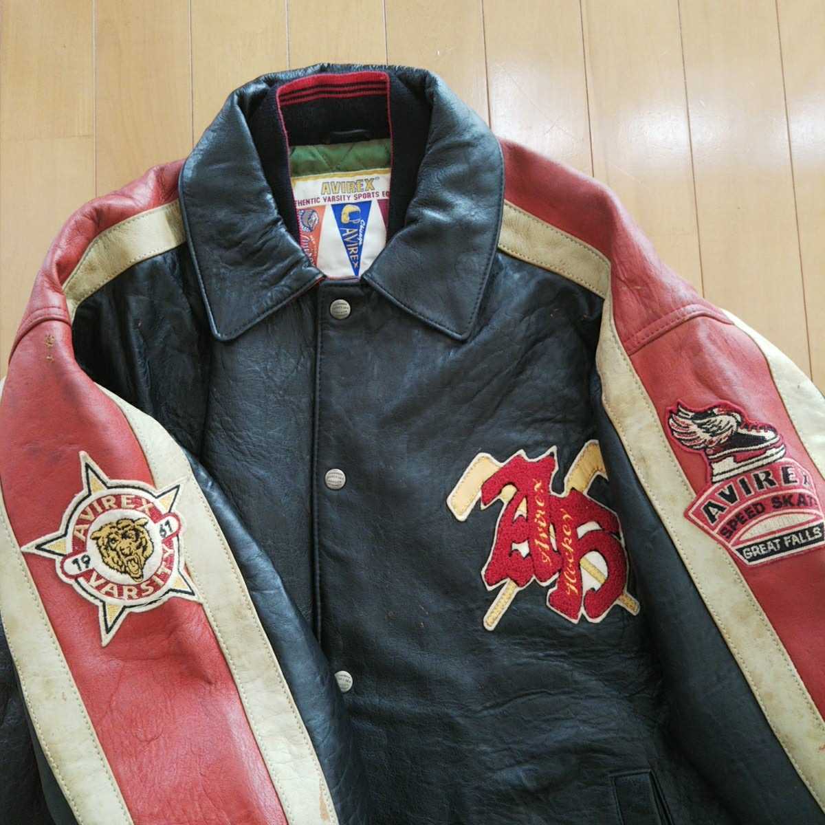 80s90s アヴィレックス AVIREX レザー スタジアム ジャケット 上野商会