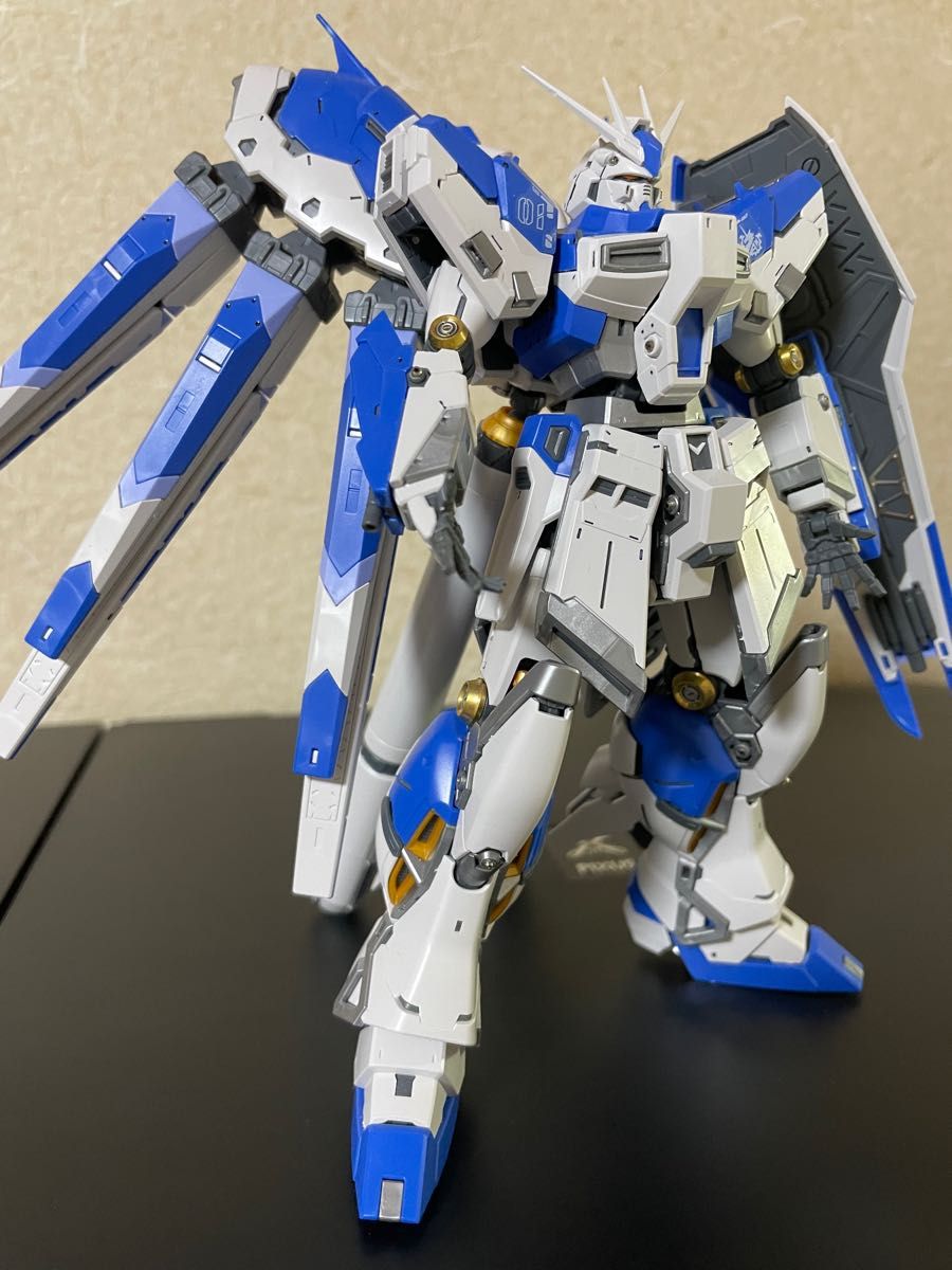 素組&スミ入れ完成品 バンダイ 1/144 RG Hi-νガンダム メタルバーニア&エッチングパーツ組付品 注意点有り