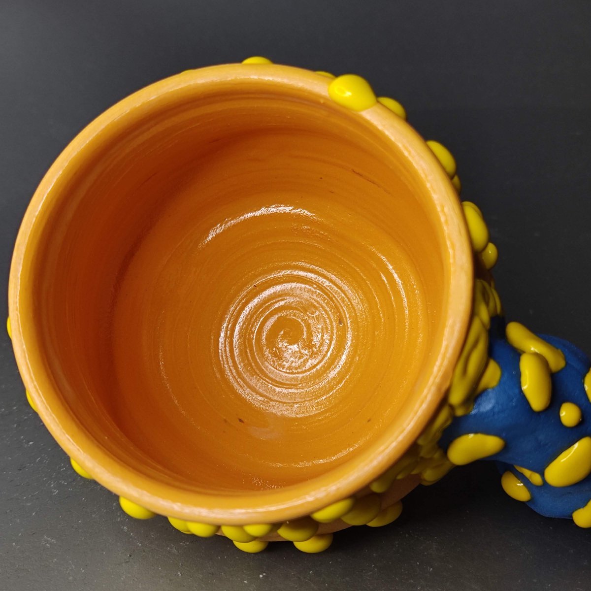 マグカップ　粒釉　水玉模様　ドット柄　陶器　未使用　べべタナカ　BEBECERAMIC　/82ha60_画像5