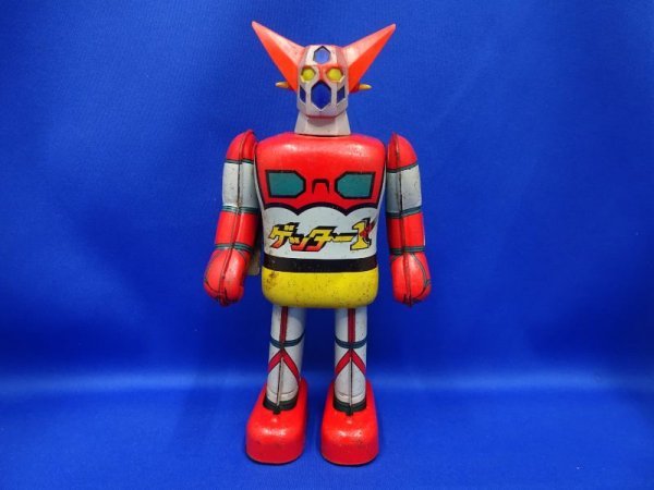 プA01949★ポピー あるくあるく『ゲッター1』ブリキ ゼンマイ ロボット / 歩行 レトロ ヴィンテージ 玩具