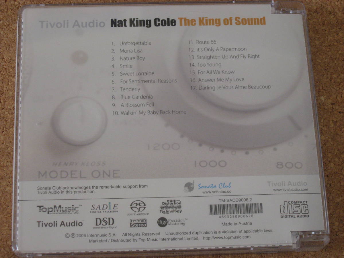 901(SACD/HYBRID)超高音質■NAT KING COLE ナット・キング・コール■KING OF SOUND～TOP MUSIC、マスタリングはPovee Chan_画像2