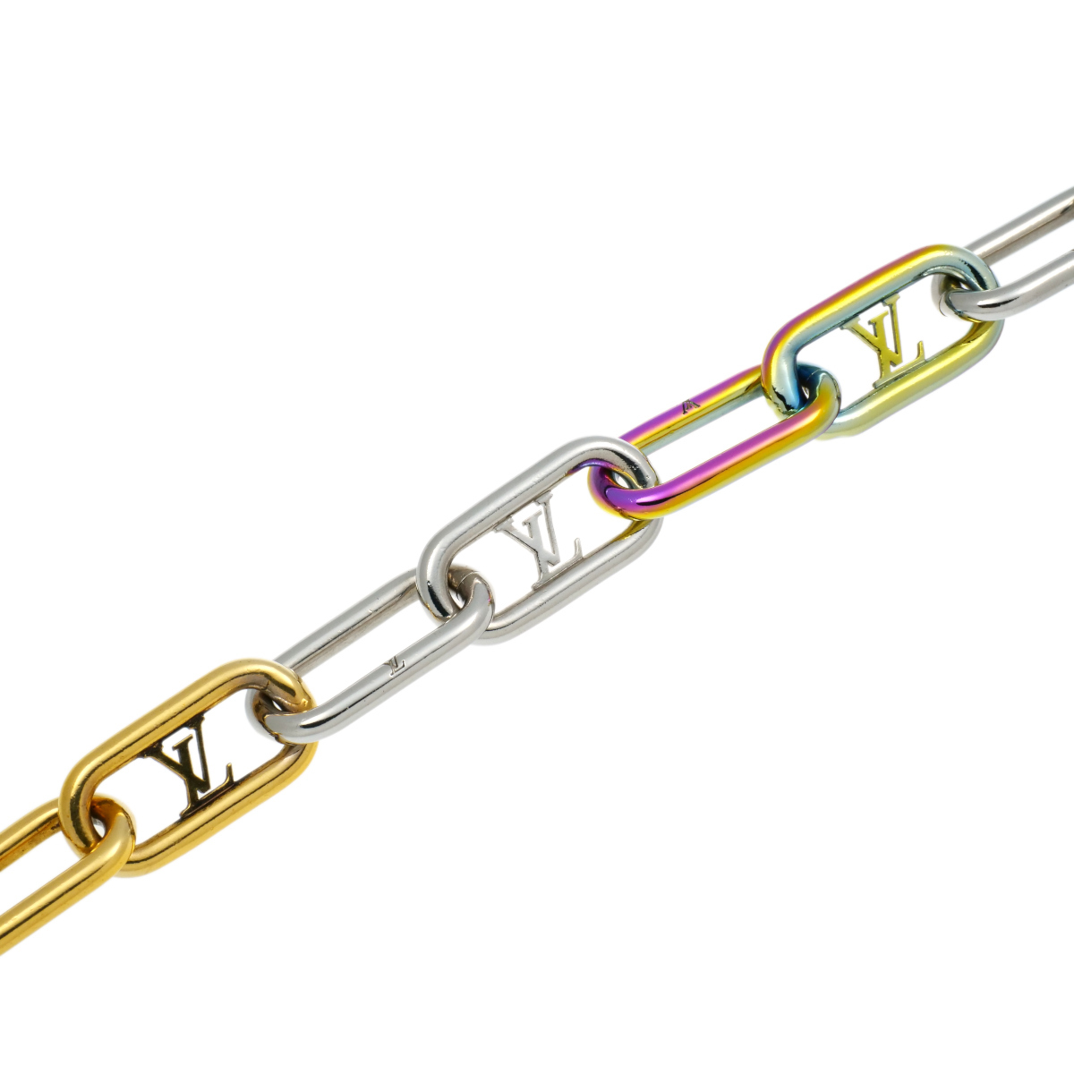 LouisVuitton Louis Vuitton brass re signature chain M80178 Rainbow bracele 20cm used A[. shop pawnshop J1698]