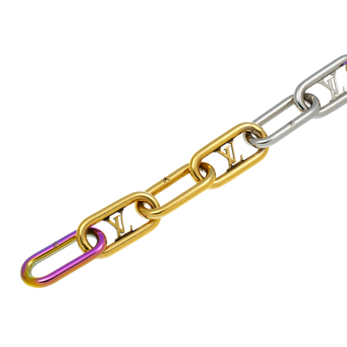 LouisVuitton Louis Vuitton brass re signature chain M80178 Rainbow bracele 20cm used A[. shop pawnshop J1698]