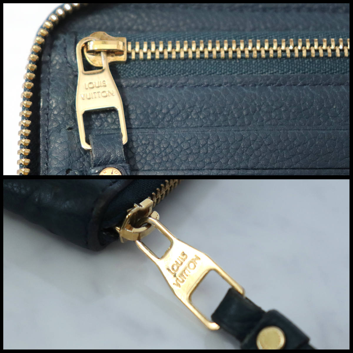 LOUIS VUITTON ルイヴィトン M93435 モノグラム・アンプラント ポルトフォイユ・スクレット・ロン 長財布 アンフィニ ダークネイビー 9