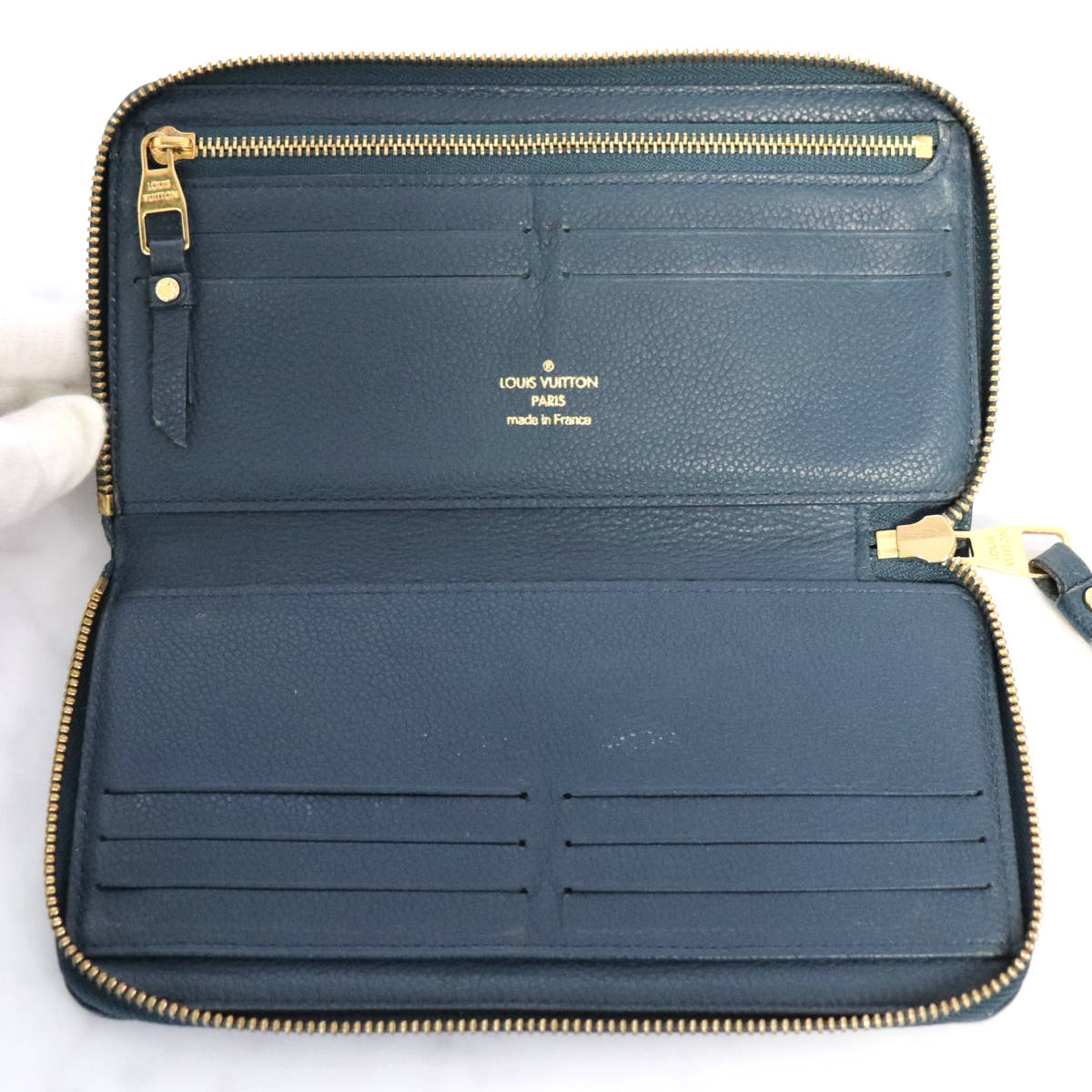 LOUIS VUITTON ルイヴィトン M93435 モノグラム・アンプラント ポルトフォイユ・スクレット・ロン 長財布 アンフィニ ダークネイビー 7