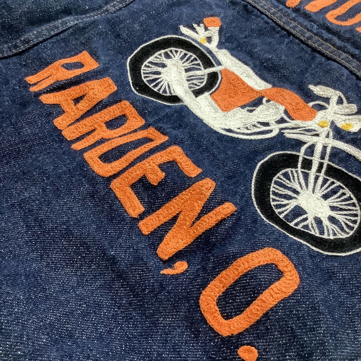 J37、ビンテージホンダ刺繍デニムジャケット古着アメカジUSA製アメリカ
