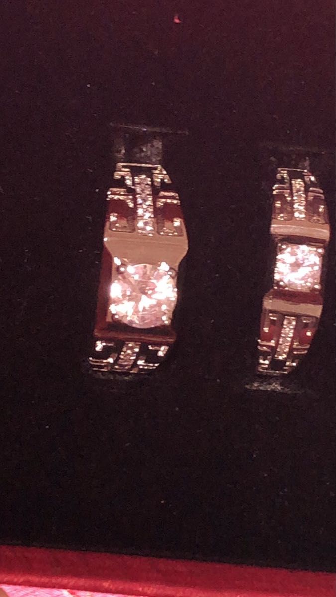モアサナイトカップルペアリング1ct+2ct 1308
