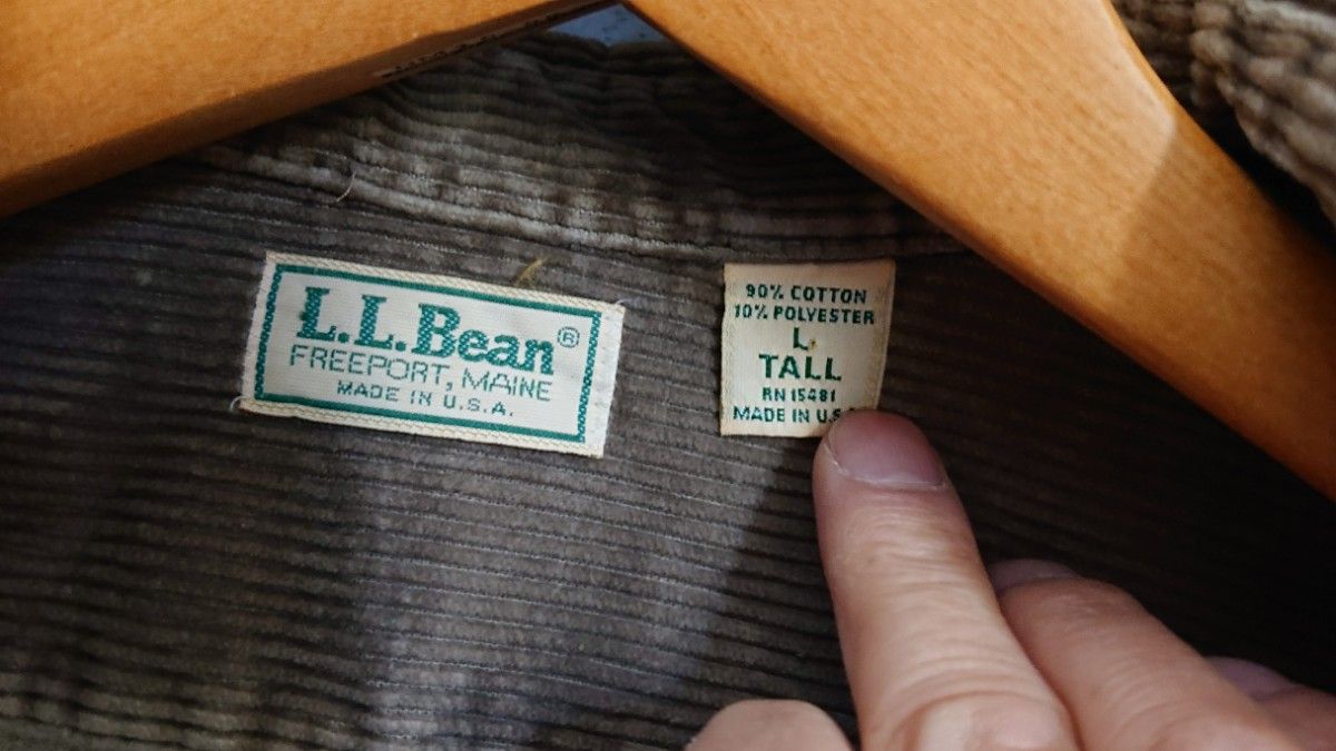 USA製 L. L  Bean 長身用 コーデュロイシャツ 長身用  L/TALL         