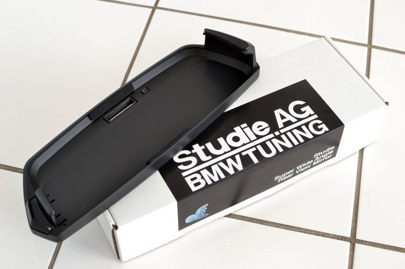 BMW&MINI(後期) ワイド・リアビューミラー/ブルー LOGO入り【Studie/スタディ製】新品/2018年以降モデル用/_画像2