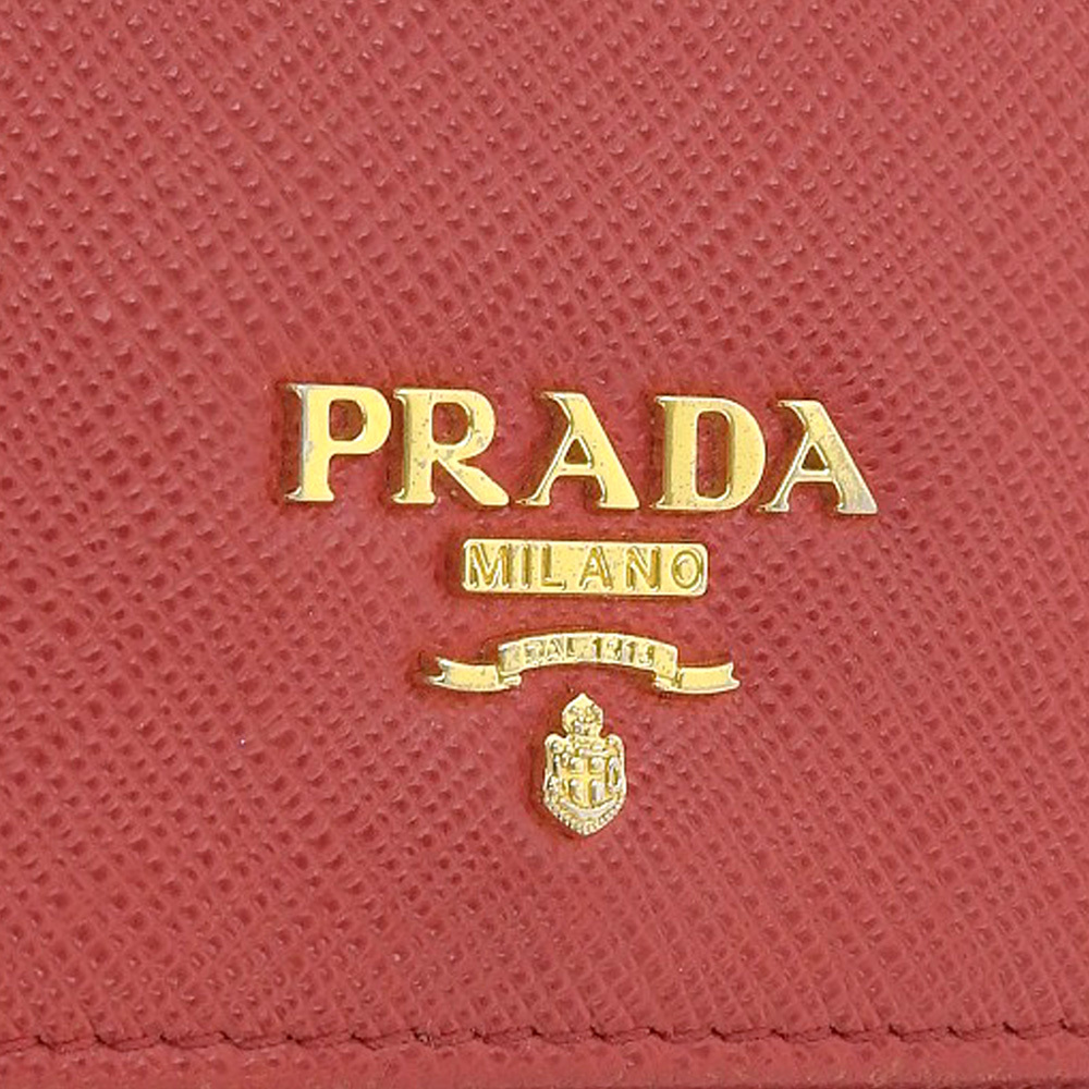 【本物保証】 プラダ PRADA 三つ折財布 サフィアーノ レッド ロゴ 1MH840_画像6
