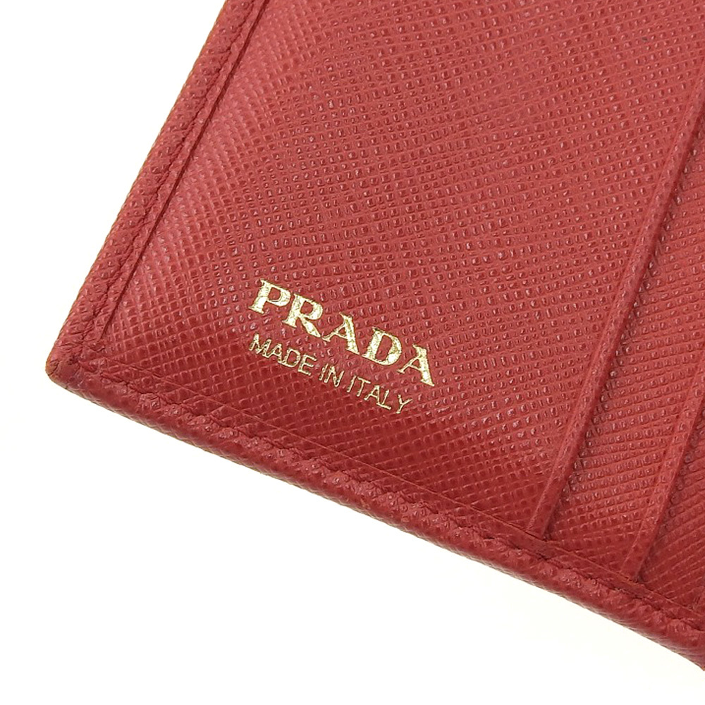 【本物保証】 プラダ PRADA 三つ折財布 サフィアーノ レッド ロゴ 1MH840_画像9