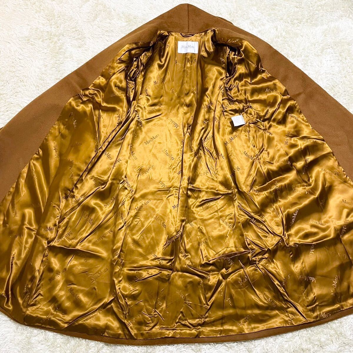 【キャメル100%/現行白タグ/ほぼ未使用】MAX MARA/マックスマーラ マニュエラ/ベルテッド/ラップコート/スーパーロング 伊40/XXL相当