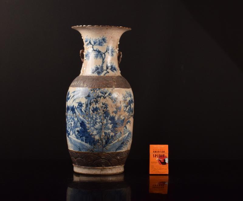中国 成化年製款 青花 花鳥文 双耳瓶 N R2268 - www.lileozenfants.re