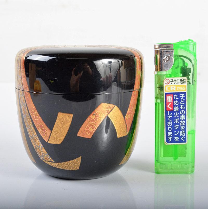 茶道具 山中塗 塗師 辻石斎造 束熨斗蒔絵 棗 共箱 D R4238 | charcas