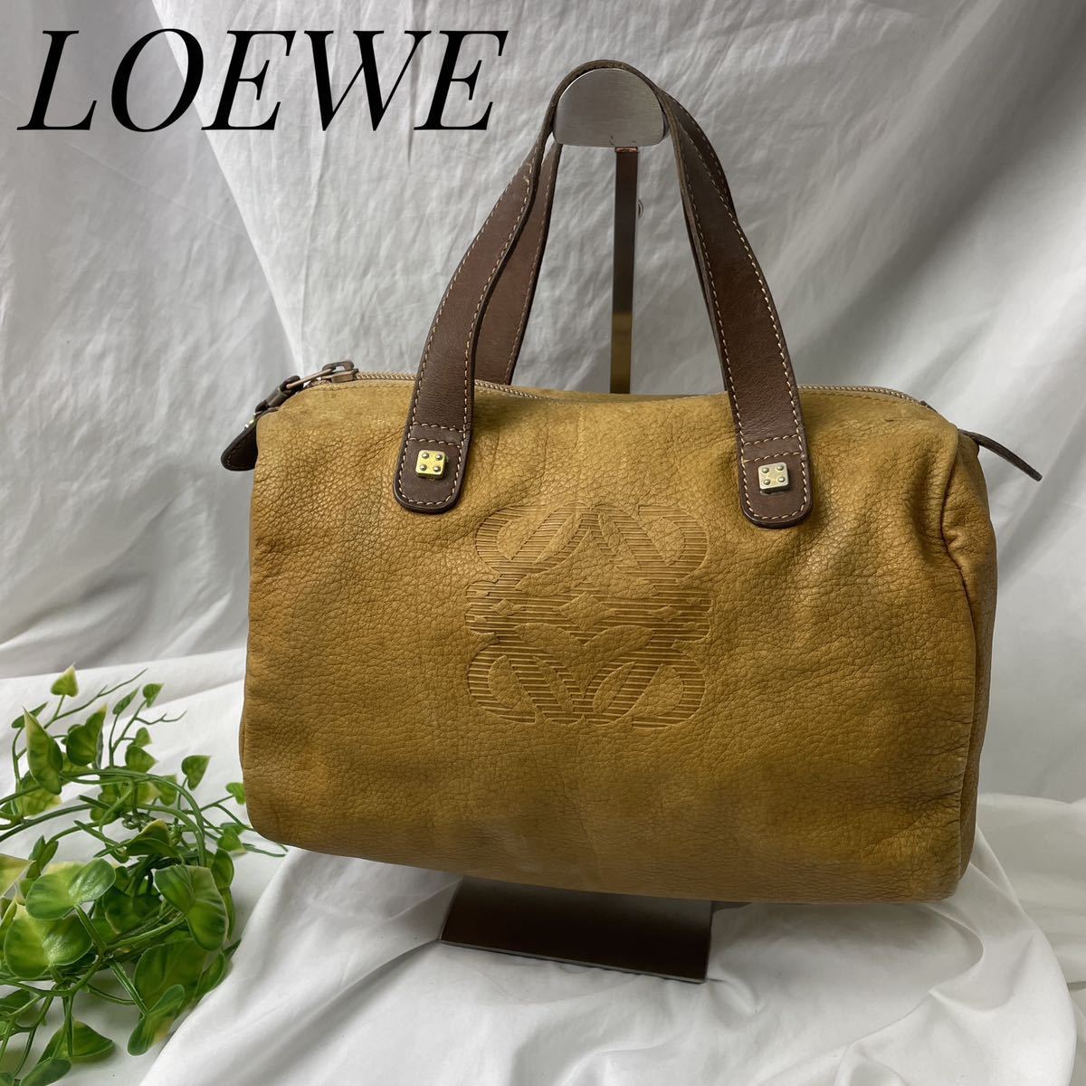 ヤフオク! - LOEWE ミニボストンバッグ アナグラム ロゴ型押し 本...