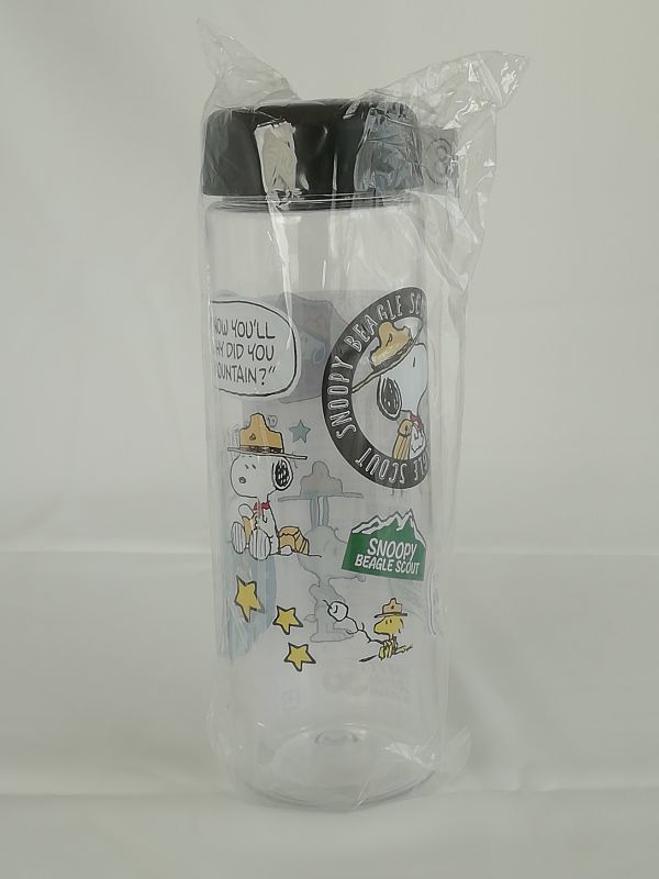  Snoopy clear bottle (360ml)~ Beagle * ska uto*Peanuts: Snoopy Beagle Scout* Snoopy present . lot ~2018 year 6 month Sanrio 