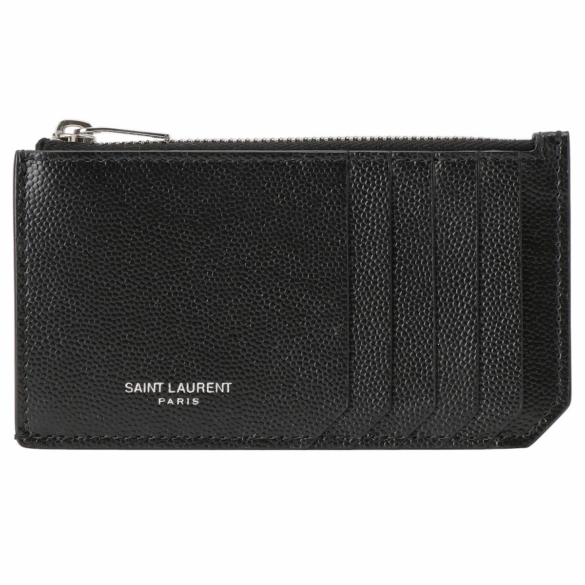 サンローラン カードケース SAINT LAURENT 609362 BTY0N 1000 YSL フラグメント ジップ コインケース ブラック  メンズ ユニセックス