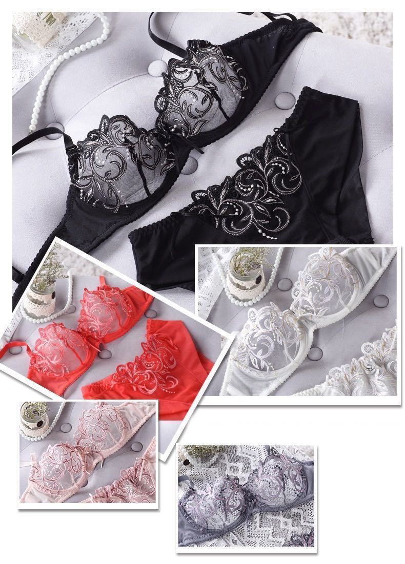 I*m-s001-C75-M embroidery bla& shorts high class bra set bla set T-back contest underwear sexy underwear 