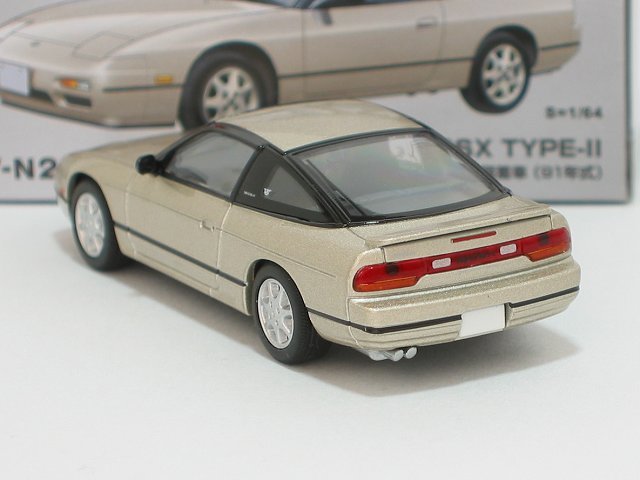 日産180SX TYPE-II スペシャルセレクション装着車（イエロイッシュシルバー） LV-N235c【トミーテック社1/64ミニカー】【トミカの時】の画像2